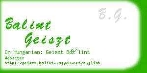 balint geiszt business card